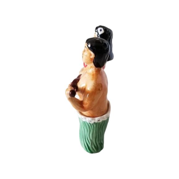 Hula Couple Tropical Salt Pepper Ceramic 4.5" x 5" Shakers Accoutrements - Picture 4 of 6